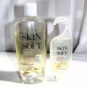 Avon Skin So Soft Radiant Moisture Bath Oil 16.9 fl. oz. + Shower Gel 5 fl. oz.